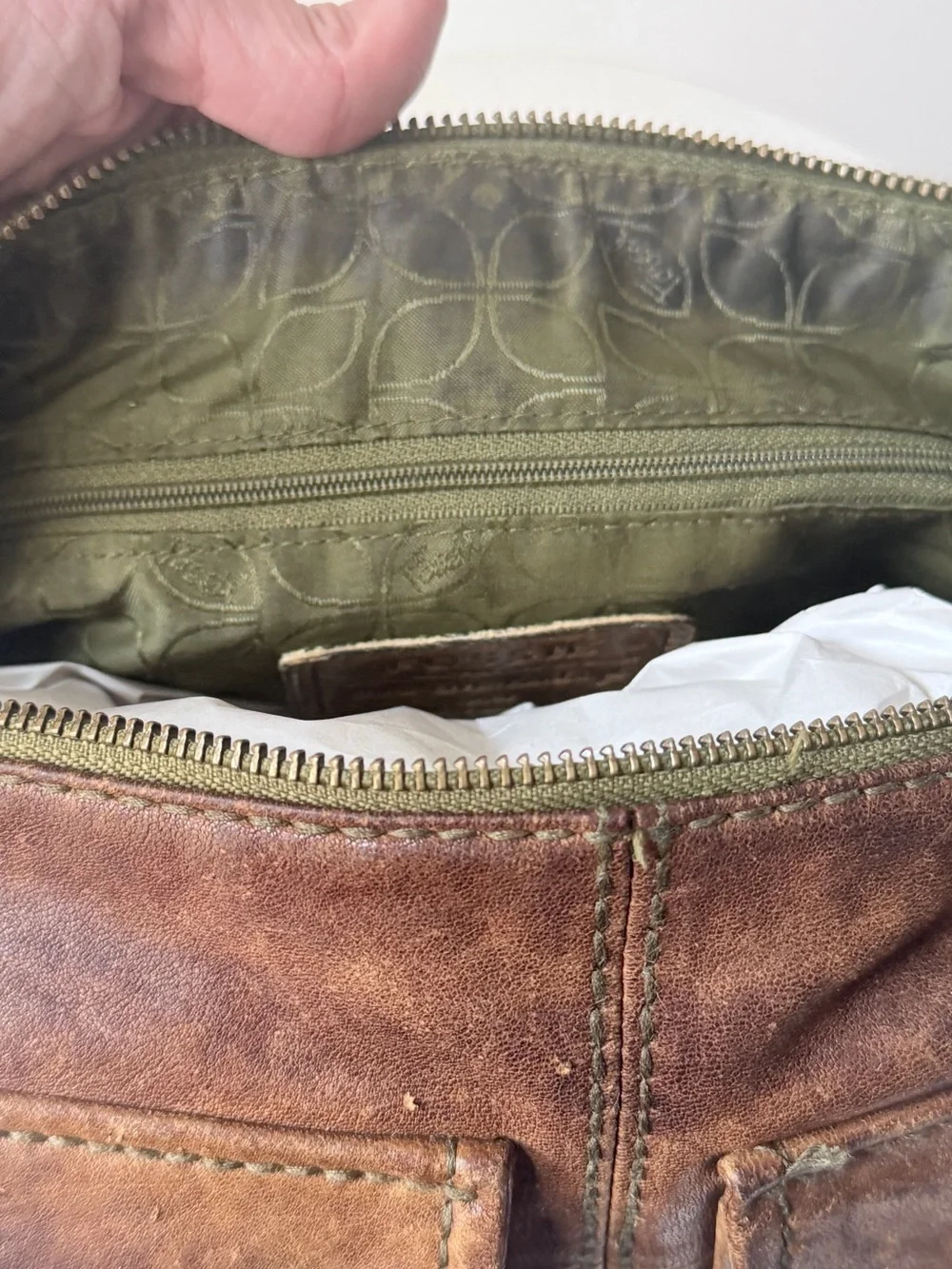 Hyper Distressed Fossil Vintage Bag.